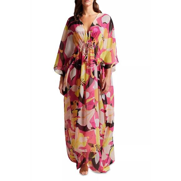 TED BAKER Other - NEW TED BAKER lucenaa deep v-neckline swim cover-up in pink multi